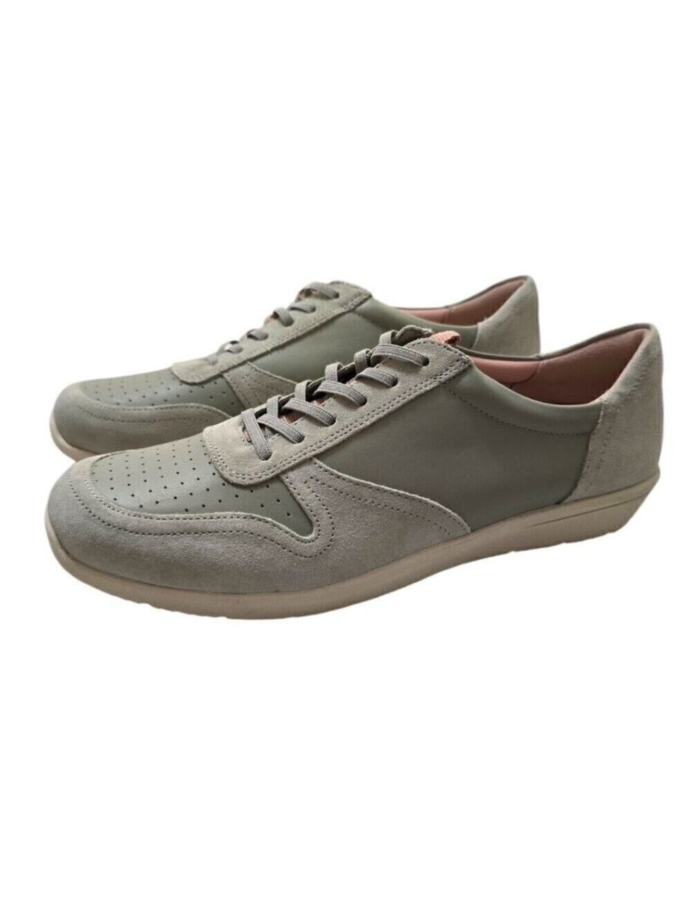 Vionic Karigan Suede Leather Casual Comfort Sneaker in Sage Sz 10